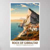 Rocher de Gibraltar Voyage Art Vintage