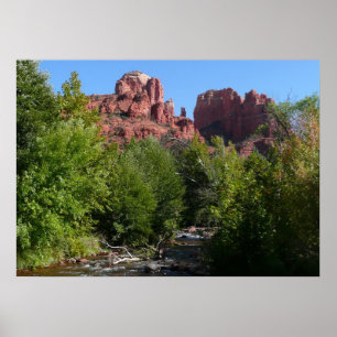 Poster Rocher de la cathédrale et ruisseau à Sedona Arizo