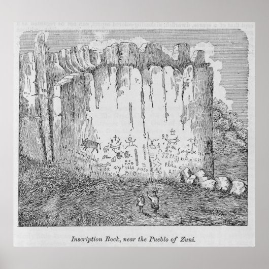 Poster Rocher de l'Inscription, près du Pueblo de Zuni (Devant)