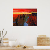 Poster Rocher En Bord De Mer Au coucher Du Soleil (Cuisine)