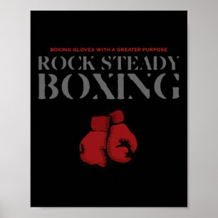 Poster Rocher Gants De Boxe Stable Avec Un Plus Grand Obj