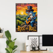 Poster Rocher sur les collines, coup de soleil (Bureau à domicile)