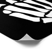 Poster Rocher sur squelette Signe main - Hallowee minimal (Coin)