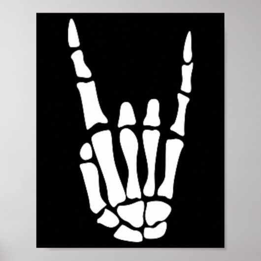 Poster Rocher sur squelette Signe main - Hallowee minimal (Devant)