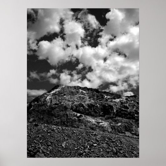 Poster Rochers et nuages BW (Devant)