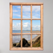 Poster Rochers et vue mer depuis une fenêtre (Devant)