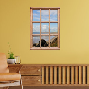 Poster Rochers et vue mer depuis une fenêtre