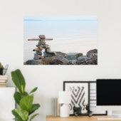 Poster rochers sur la plage (Bureau à domicile)