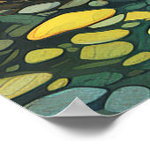 Poster Roches fluviales peinture abstraite aquarelle (Coin)