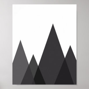 Poster Roches géométriques abstraites en noir et blanc