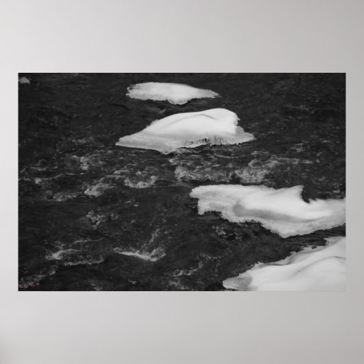 Poster Roches Icy dans la rivière (Devant)