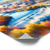 Poster Rochester New York Famous Travel Places aquarelle (Coin)