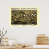 Poster Rochester NH 19th Century Birdseye View (Cuisine)