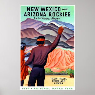 Poster Rocheuses du Nouveau-Mexique et d'Arizona, voyage