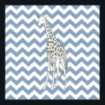 Poster Rock Blue Safari Chevron avec Pop Art Giraffe<br><div class="desc">Mod Chevron motif dans la palette de couleurs Safari Moods d'Emporio Moffa,  avec la girafe pop art sur un côté.</div>