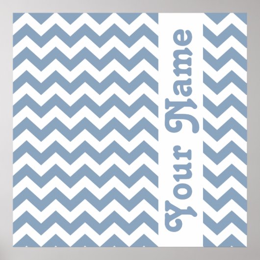 Poster Rock Blue Safari Chevron avec texte personnalisé (Devant)