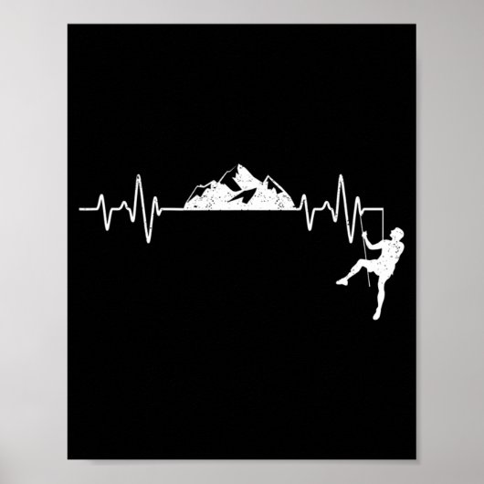 Poster Rock Escalade Heartbeat Climber Pulse Mountain Out (Devant)