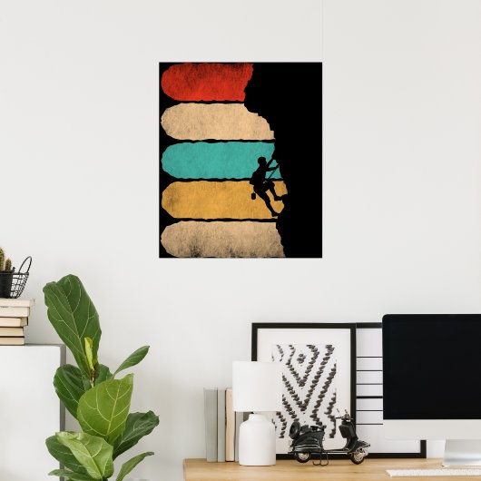 Poster Rock Escalade Rétro Hipster Climber Novelty (Bureau à domicile)