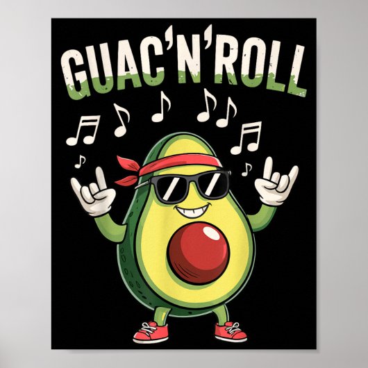 Poster rock guac'n'roll à l'avocat (Devant)