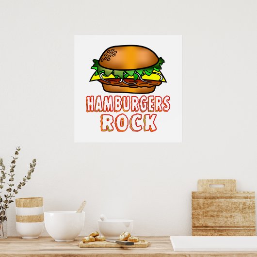 Poster Rock hamburgers (Cuisine)