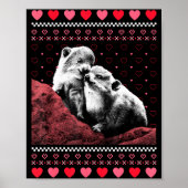 Poster Rock Hyrax Valentine's Day Ugly Sweater Style  (Devant)