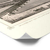 Poster Rock Island, IL Carte panoramique - 1874 (Coin)