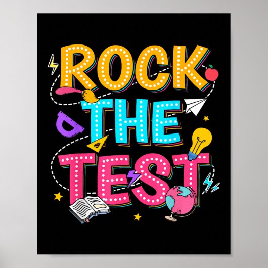 Poster Rock Le Test Motivational Test Day Pour Enseignant (Devant)