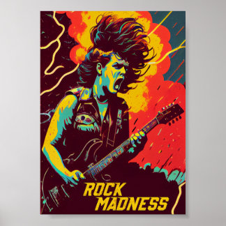 Poster Rock Madness Music Prints : Gras et Vibrant