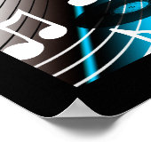 Poster Rock 'N' Roll Dance Music Blue (Hoek)