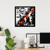 Poster Rock 'N' Roll Dance Musique Rouge (Bureau à domicile)