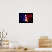 Poster Rock n Roll Fire Flaming Electric Guitar Music (Cuisine)