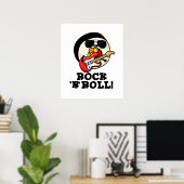 Poster Rock n Roll Funny Sushi Roll Pun (Bureau à domicile)