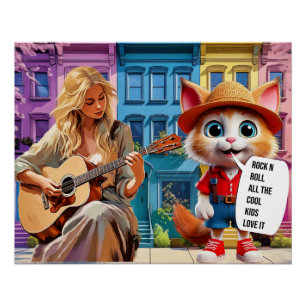 Poster Rock n roll tous les enfants cool l'adorent