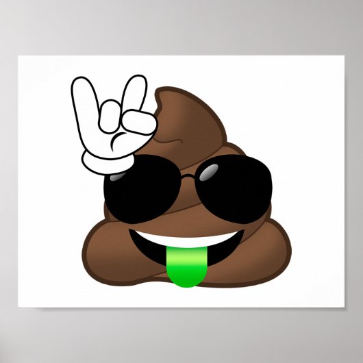Poster Rock On Poop Emoji (Devant)