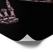 Poster Rock On Rock Et Roll Skeleton Mains - Pour Concert (Coin)