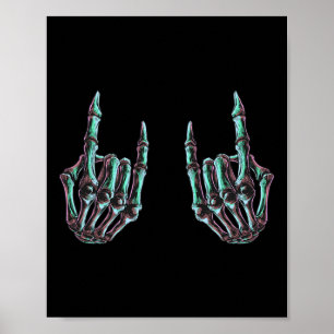 Poster Rock On Rock Star Skeleton Hands - Concert Band Gr