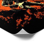 Poster Rock On Skeleton Jouer Guitare Rock Et Roll Hall (Coin)