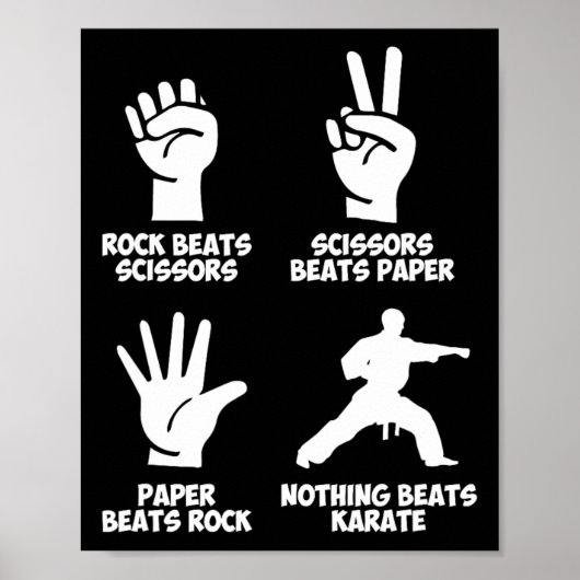 Poster Rock Paper Nothing Beats Karate (Devant)