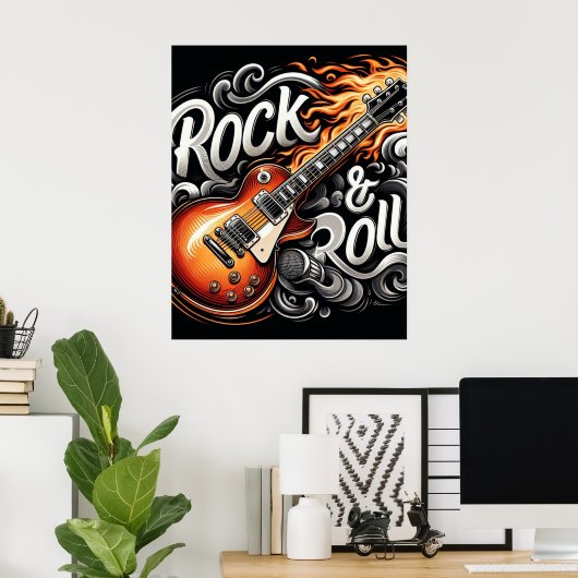 Poster Rock & Roll (Bureau à domicile)