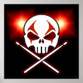 Poster Rock & Roll Poster Drummer en métal lourd P (Devant)