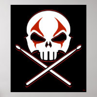 Poster Rock & Roll Poster Drummer en métal lourd P