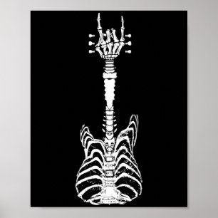Poster Rock & Roll Skeleton Guitare Musique Lover Cadeau
