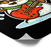 Poster Rock Snowman With Guitar Premium Tri-blend (Coin)