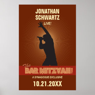 Poster rock Star Bar Mitzvah en Brown