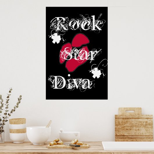 Poster "Rock Star Diva In Black" (Cuisine)