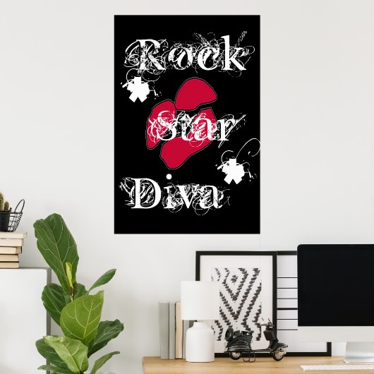 Poster "Rock Star Diva In Black" (Bureau à domicile)
