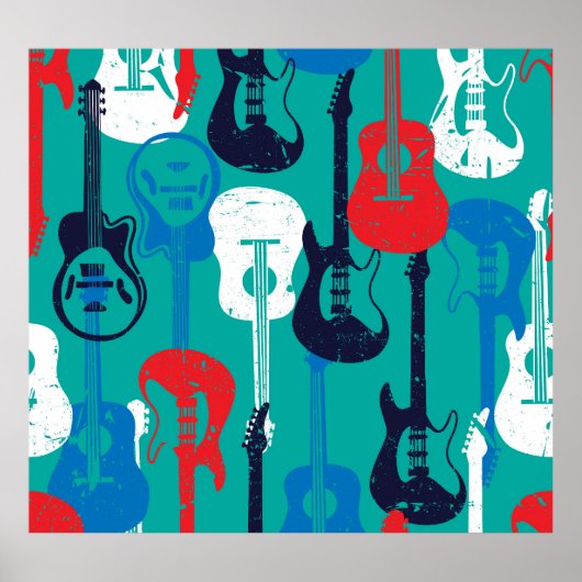 Poster Rock Star : Grunge Guitar Motif (Devant)