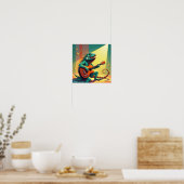 Poster Rock Star Iguana Jouer un instrument (Cuisine)