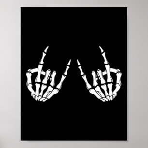 Poster Rock Star Rock Skeleton Hands Rocker Éffrayant Hal