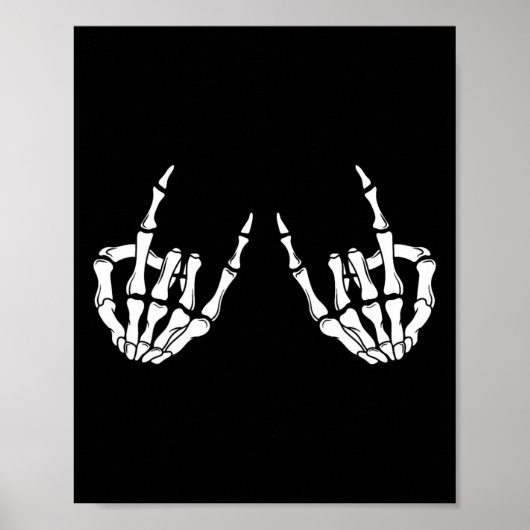Poster Rock Star Rock Skeleton Hands Rocker Éffrayant Hal (Devant)